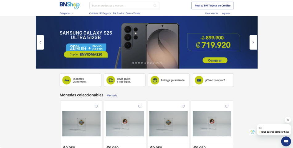 BNShop: tienda de canje del Banco Nacional de Costa Rica