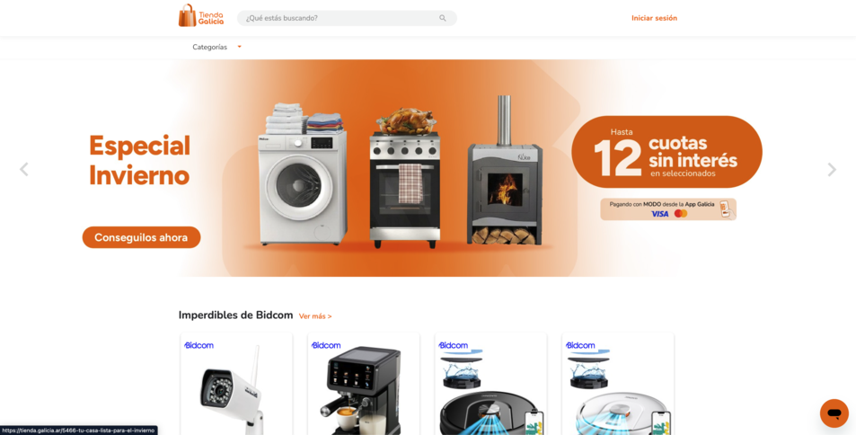 Tienda Galicia: canje de puntos